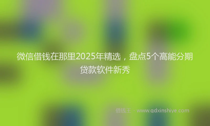 微信借钱在那里2025年精选，盘点5个高能分期贷款软件新秀