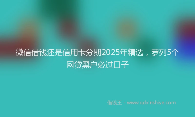 微信借钱还是信用卡分期2025年精选，罗列5个网贷黑户必过口子