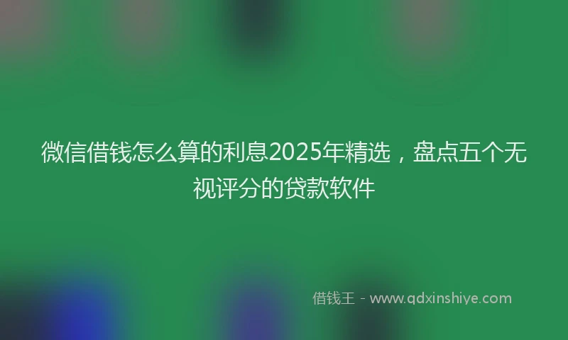 微信借钱怎么算的利息2025年精选，盘点五个无视评分的贷款软件