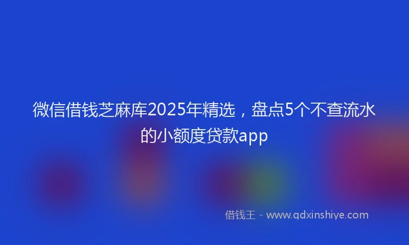 微信借钱芝麻库2025年精选，盘点5个不查流水的小额度贷款app