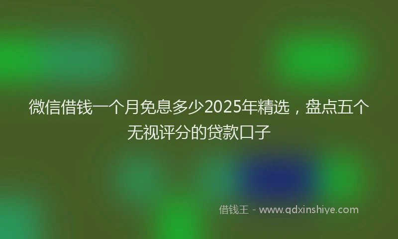 微信借钱一个月免息多少2025年精选，盘点五个无视评分的贷款口子