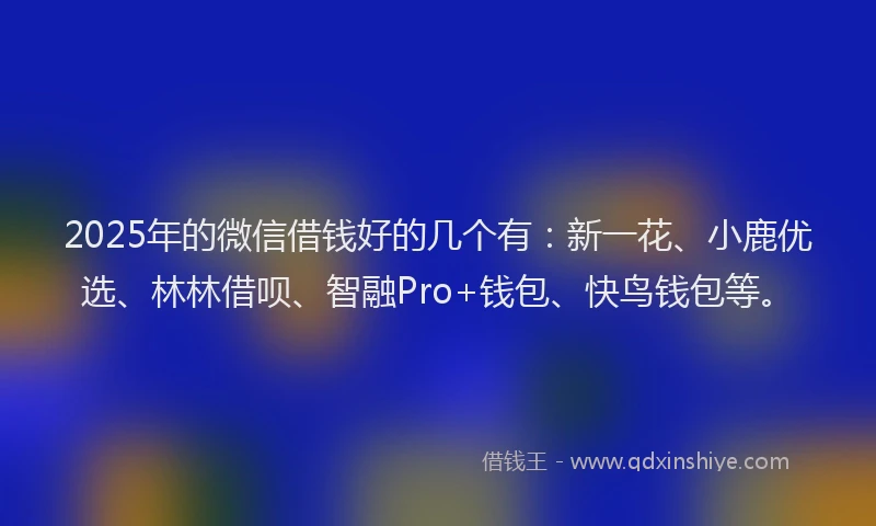 2025年的微信借钱好的几个有：新一花、小鹿优选、林林借呗、智融Pro+钱包、快鸟钱包等。
