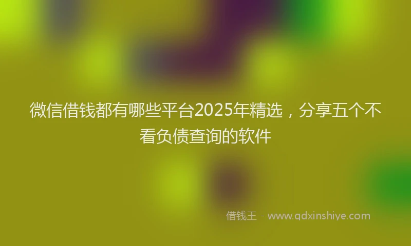 微信借钱都有哪些平台2025年精选，分享五个不看负债查询的软件