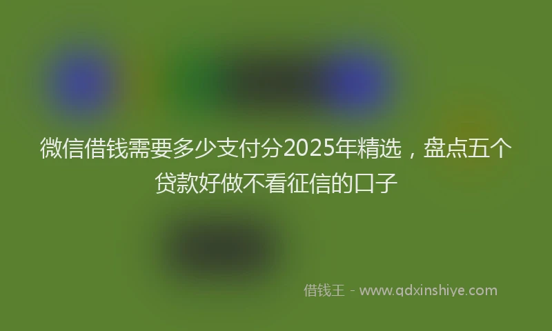 微信借钱需要多少支付分2025年精选，盘点五个贷款好做不看征信的口子