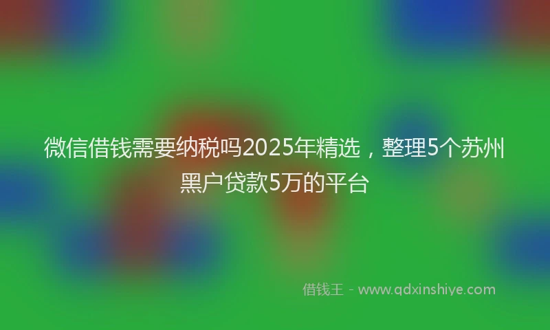 微信借钱需要纳税吗2025年精选，整理5个苏州黑户贷款5万的平台