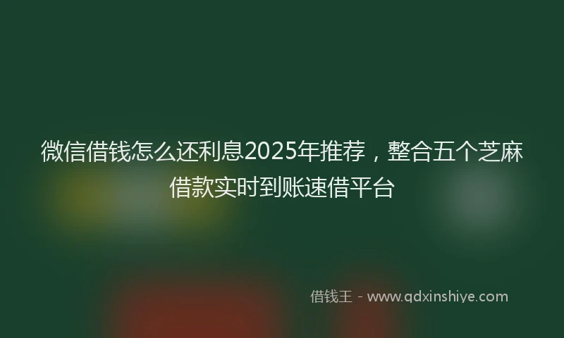 微信借钱怎么还利息2025年推荐，整合五个芝麻借款实时到账速借平台