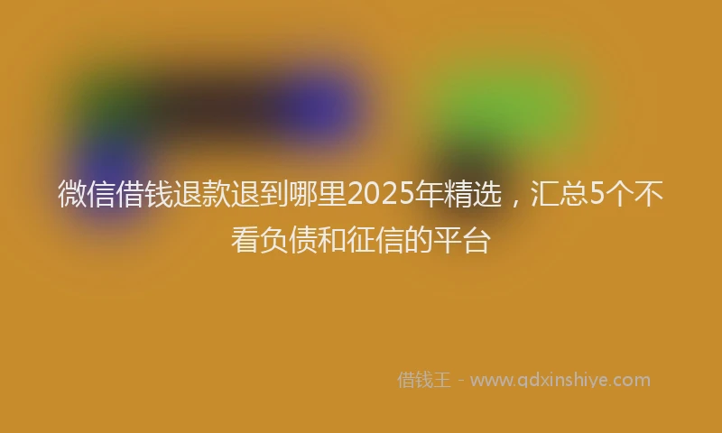 微信借钱退款退到哪里2025年精选，汇总5个不看负债和征信的平台