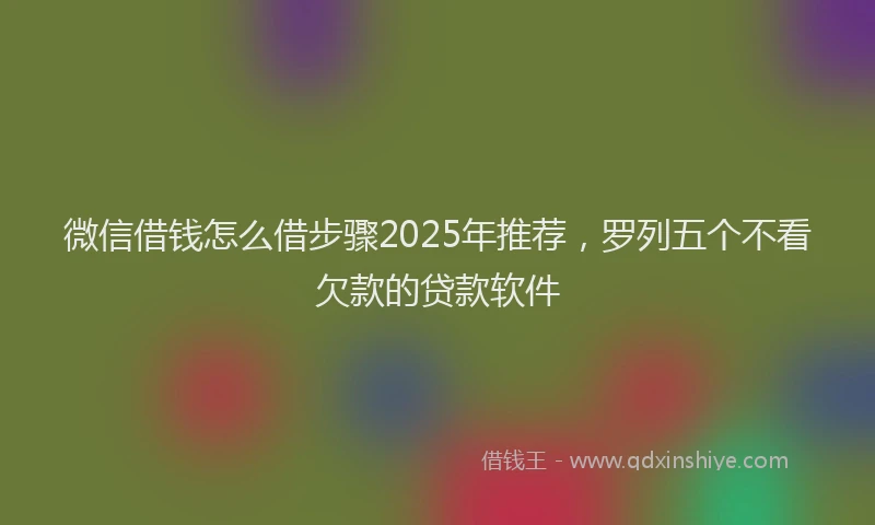 微信借钱怎么借步骤2025年推荐，罗列五个不看欠款的贷款软件