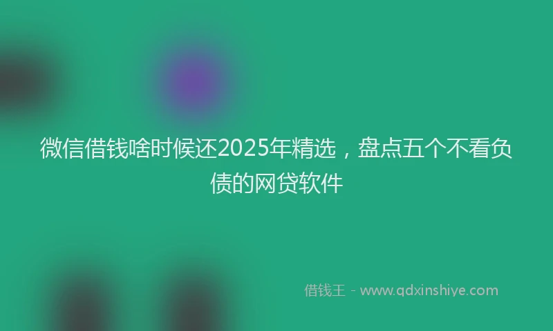 微信借钱啥时候还2025年精选，盘点五个不看负债的网贷软件
