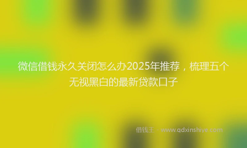 微信借钱永久关闭怎么办2025年推荐，梳理五个无视黑白的最新贷款口子