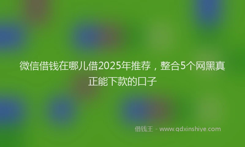 微信借钱在哪儿借2025年推荐，整合5个网黑真正能下款的口子