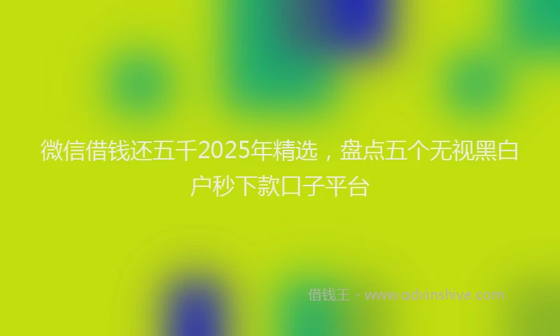 微信借钱还五千2025年精选，盘点五个无视黑白户秒下款口子平台