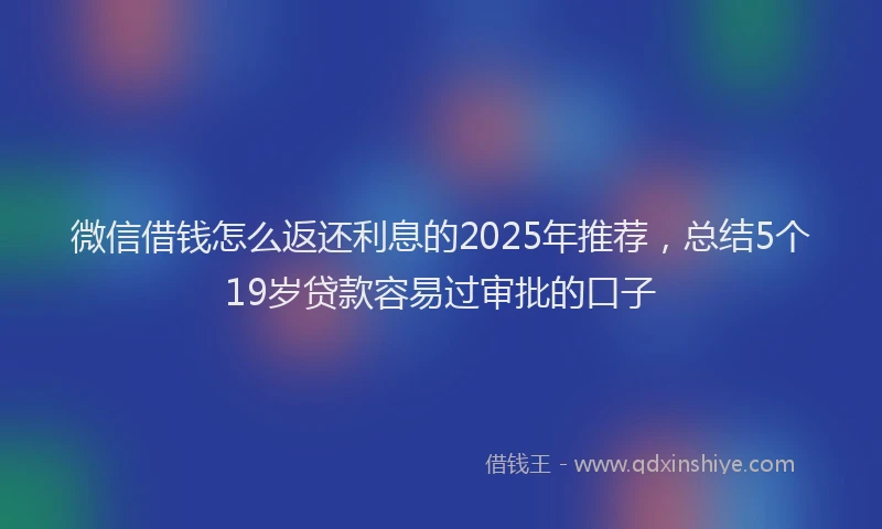 微信借钱怎么返还利息的2025年推荐，总结5个19岁贷款容易过审批的口子