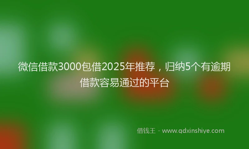 微信借款3000包借2025年推荐，归纳5个有逾期借款容易通过的平台