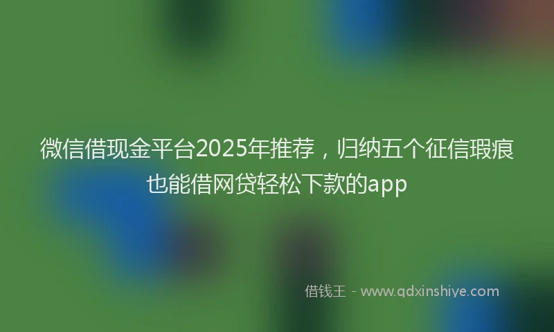 微信借现金平台2025年推荐，归纳五个征信瑕疵也能借网贷轻松下款的app