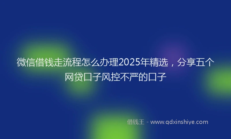 微信借钱走流程怎么办理2025年精选，分享五个网贷口子风控不严的口子