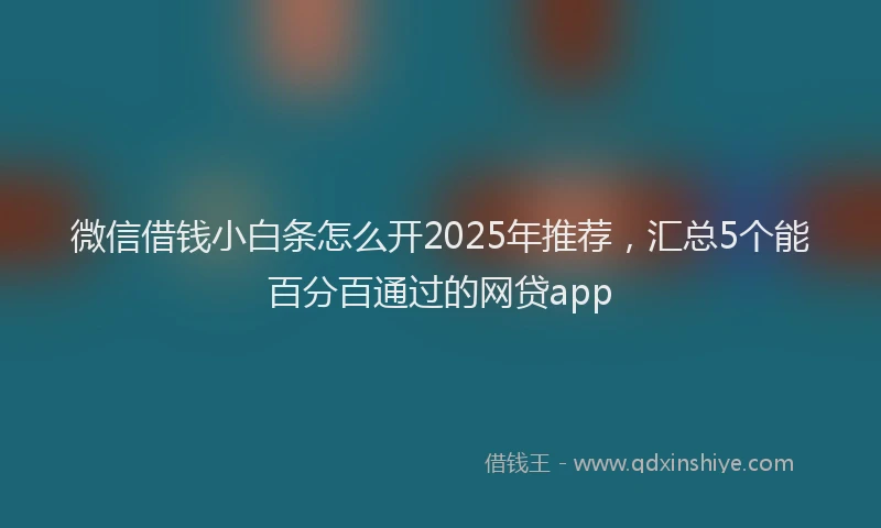 微信借钱小白条怎么开2025年推荐，汇总5个能百分百通过的网贷app