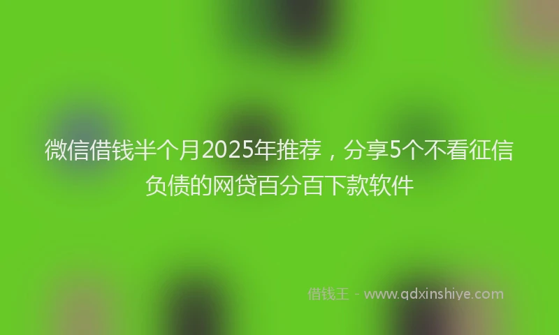 微信借钱半个月2025年推荐，分享5个不看征信负债的网贷百分百下款软件