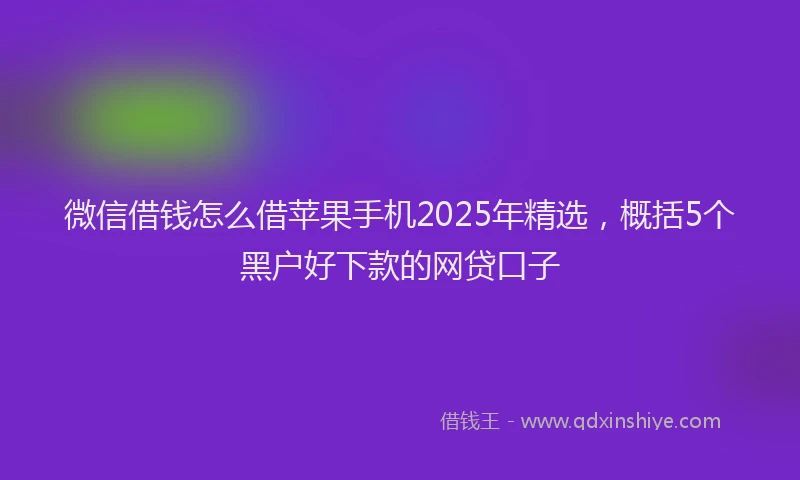 微信借钱怎么借苹果手机2025年精选，概括5个黑户好下款的网贷口子