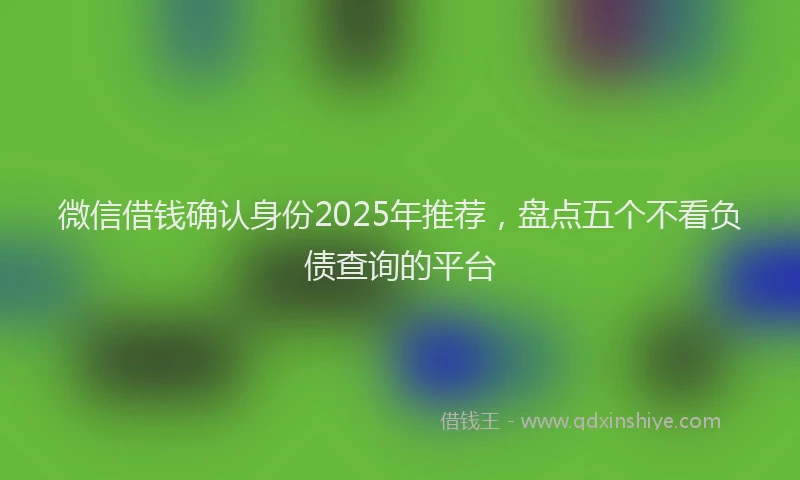 微信借钱确认身份2025年推荐，盘点五个不看负债查询的平台