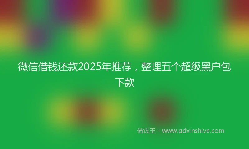 微信借钱还款2025年推荐，整理五个超级黑户包下款