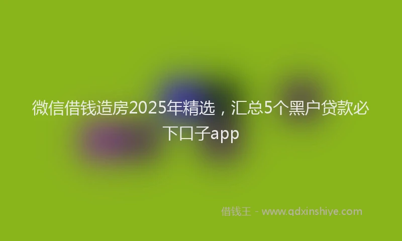 微信借钱造房2025年精选，汇总5个黑户贷款必下口子app