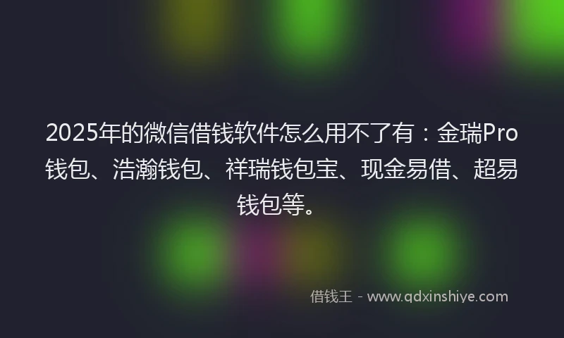 2025年的微信借钱软件怎么用不了有：金瑞Pro钱包、浩瀚钱包、祥瑞钱包宝、现金易借、超易钱包等。