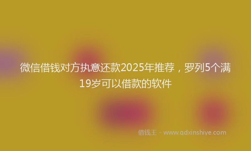 微信借钱对方执意还款2025年推荐，罗列5个满19岁可以借款的软件