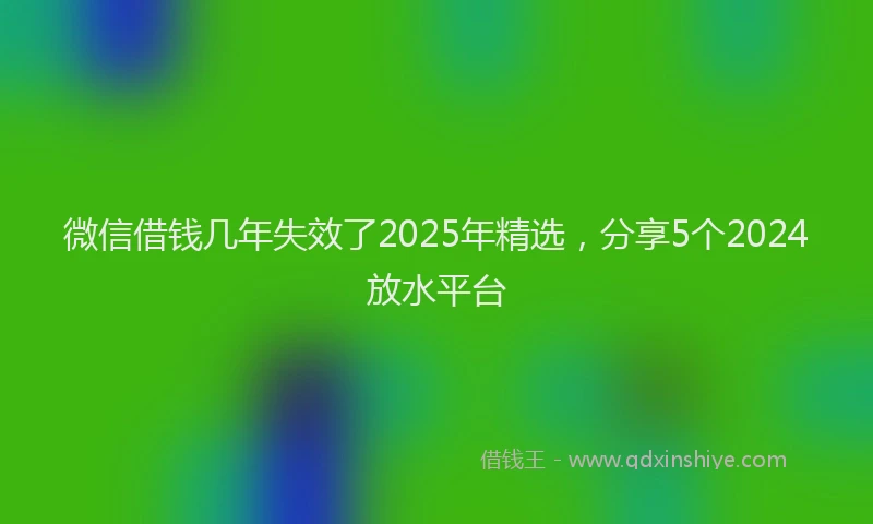 微信借钱几年失效了2025年精选，分享5个2024放水平台