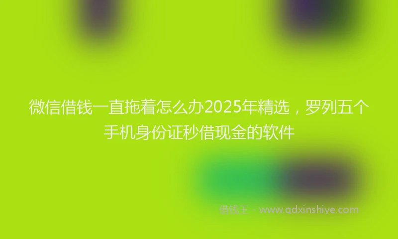微信借钱一直拖着怎么办2025年精选，罗列五个手机身份证秒借现金的软件