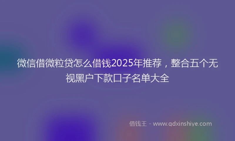 微信借微粒贷怎么借钱2025年推荐，整合五个无视黑户下款口子名单大全