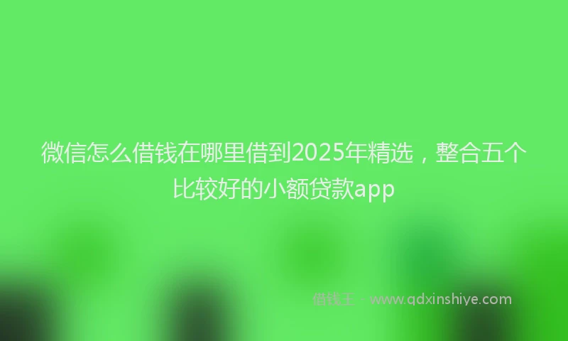 微信怎么借钱在哪里借到2025年精选，整合五个比较好的小额贷款app
