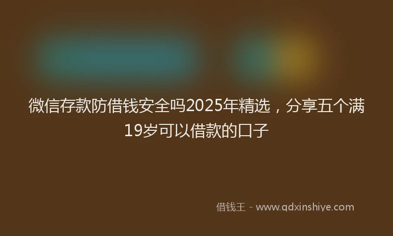 微信存款防借钱安全吗2025年精选，分享五个满19岁可以借款的口子