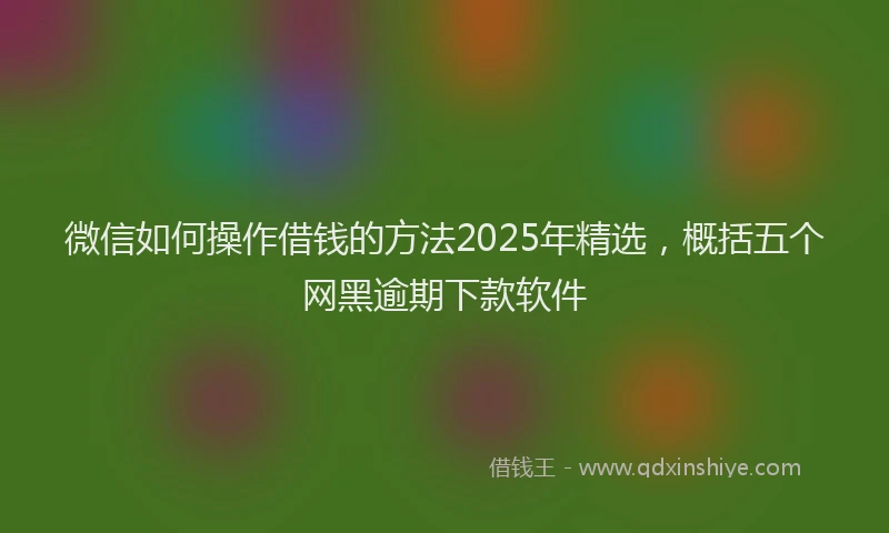 微信如何操作借钱的方法2025年精选，概括五个网黑逾期下款软件