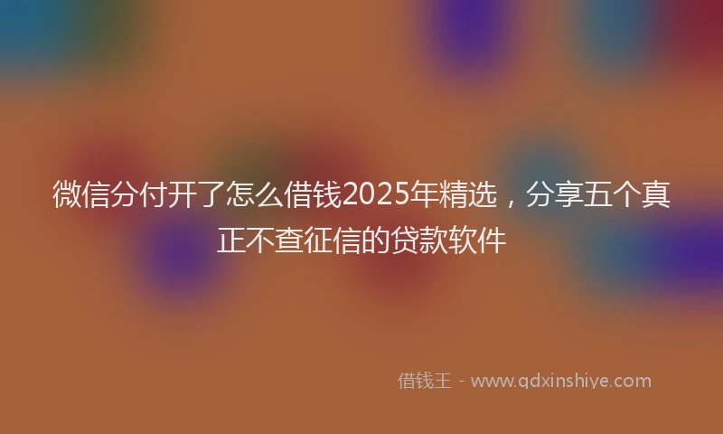 微信分付开了怎么借钱2025年精选，分享五个真正不查征信的贷款软件