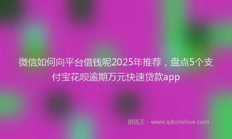 微信如何向平台借钱呢2025年推荐，盘点5个支付宝花呗逾期万元快速贷款app