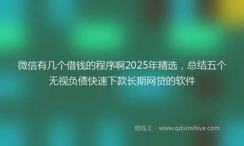 微信有几个借钱的程序啊2025年精选，总结五个无视负债快速下款长期网贷的软件