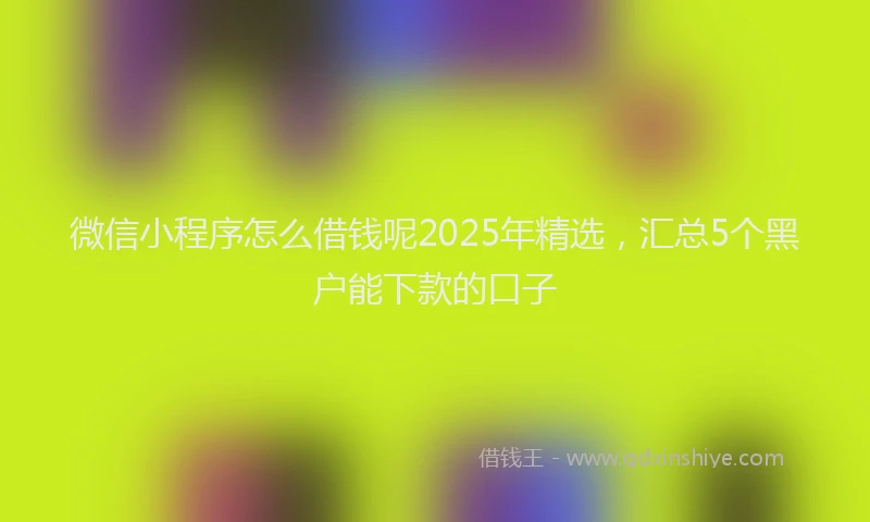 微信小程序怎么借钱呢2025年精选，汇总5个黑户能下款的口子