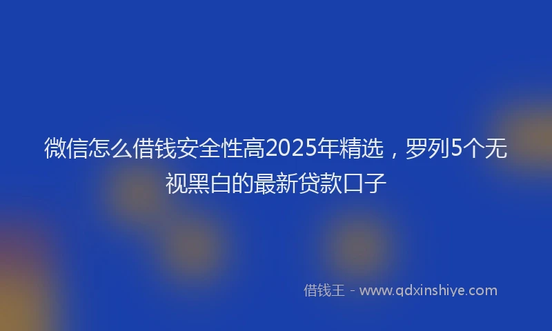 微信怎么借钱安全性高2025年精选，罗列5个无视黑白的最新贷款口子