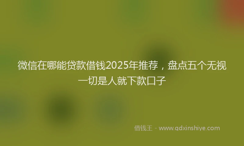 微信在哪能贷款借钱2025年推荐，盘点五个无视一切是人就下款口子