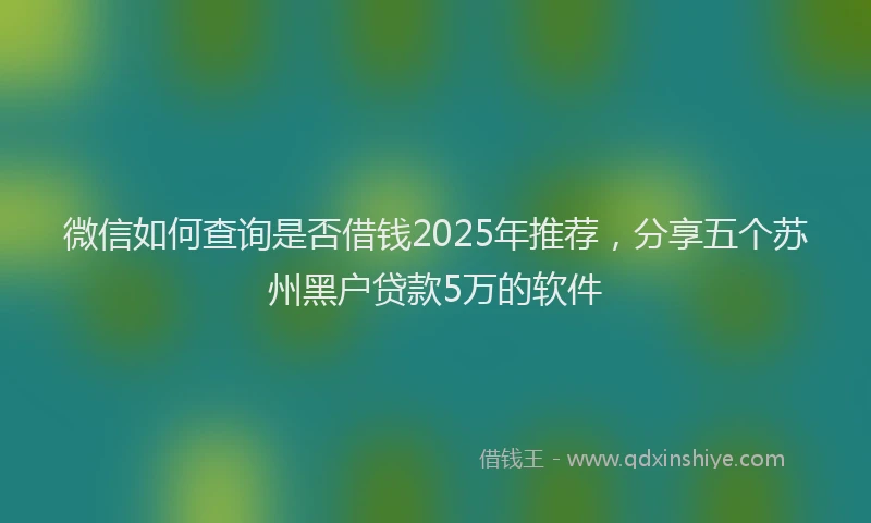 微信如何查询是否借钱2025年推荐，分享五个苏州黑户贷款5万的软件