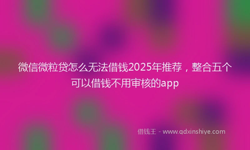 微信微粒贷怎么无法借钱2025年推荐，整合五个可以借钱不用审核的app