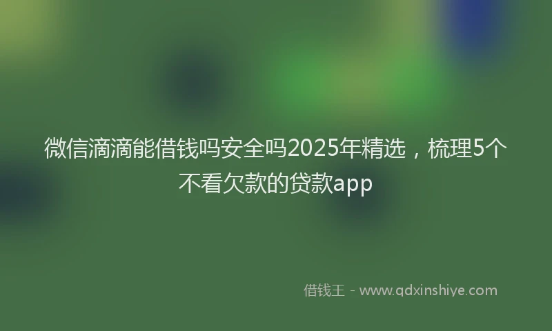 微信滴滴能借钱吗安全吗2025年精选，梳理5个不看欠款的贷款app