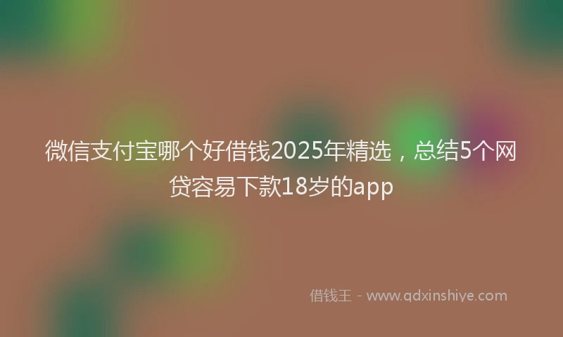 微信支付宝哪个好借钱2025年精选，总结5个网贷容易下款18岁的app