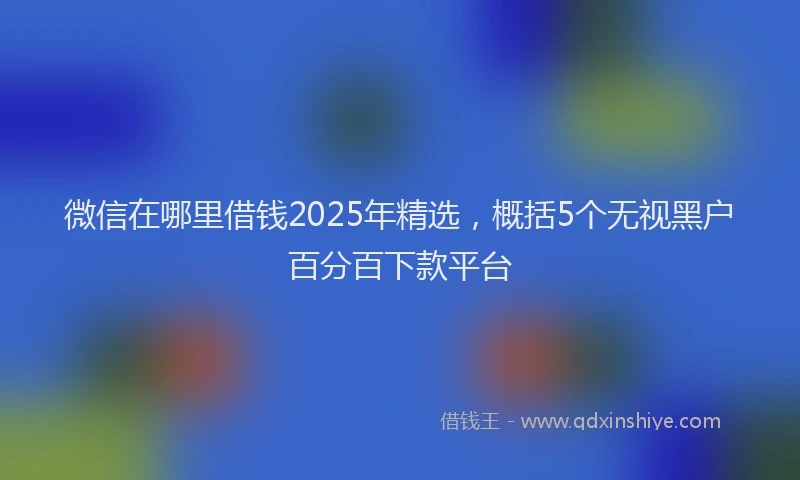 微信在哪里借钱2025年精选，概括5个无视黑户百分百下款平台