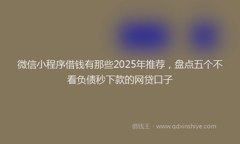 微信小程序借钱有那些2025年推荐，盘点五个不看负债秒下款的网贷口子