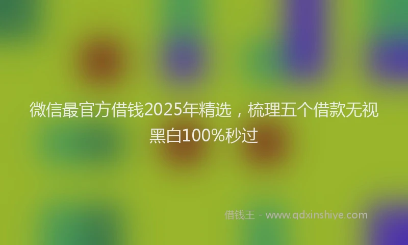 微信最官方借钱2025年精选，梳理五个借款无视黑白100%秒过
