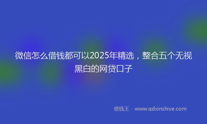 微信怎么借钱都可以2025年精选，整合五个无视黑白的网贷口子