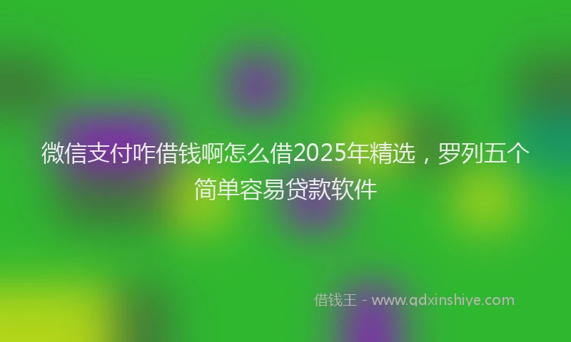 微信支付咋借钱啊怎么借2025年精选，罗列五个简单容易贷款软件