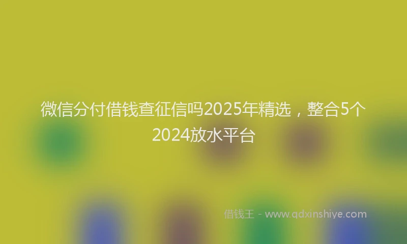 微信分付借钱查征信吗2025年精选，整合5个2024放水平台